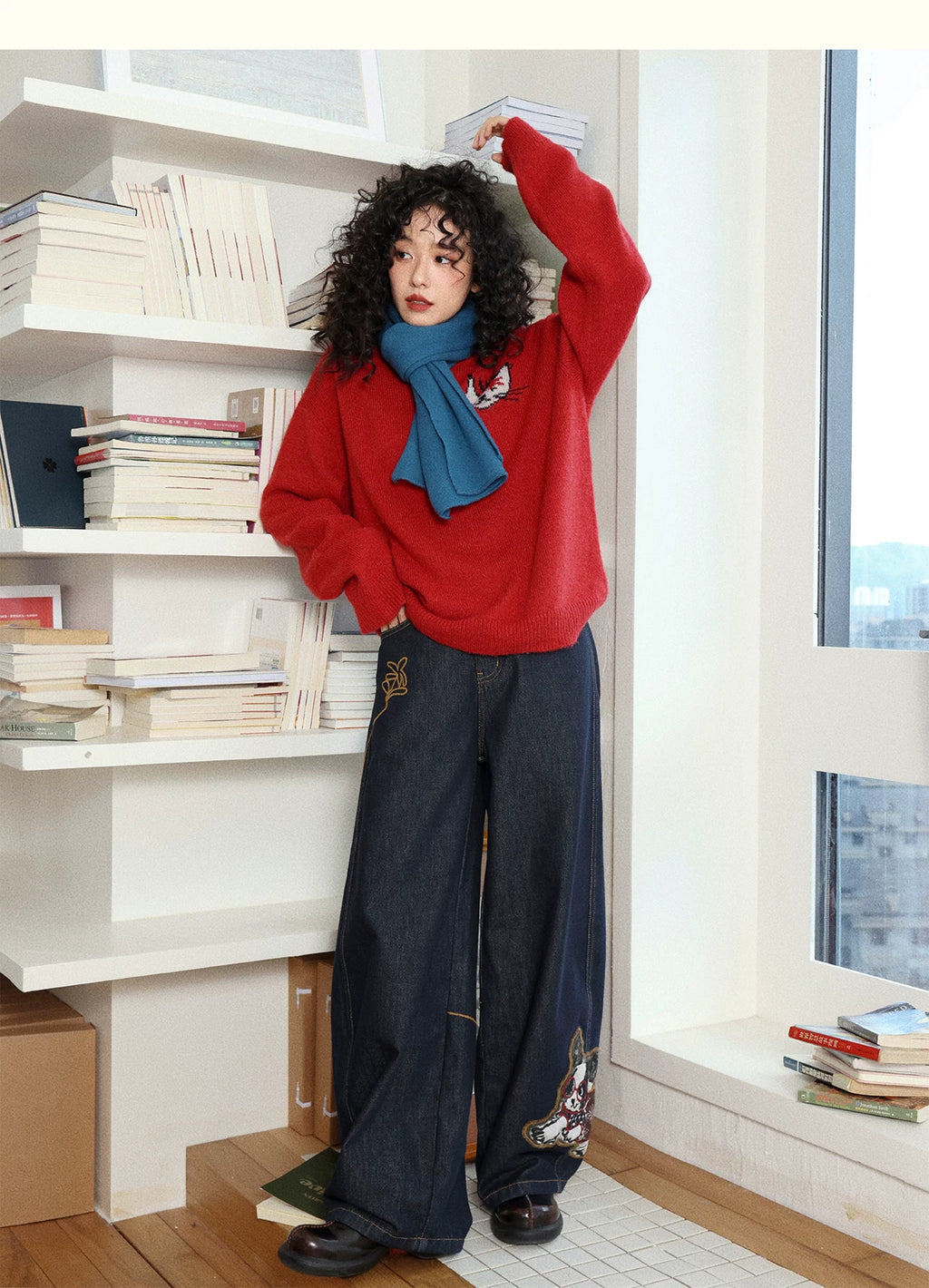 化学少女 | ELASTIC DENIM WIDE LEG PANTS【ID:TN00149】