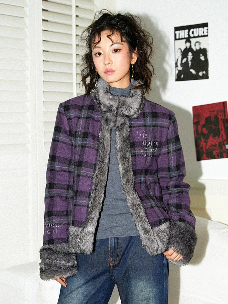 化学少女 | PURPLE PLAID WINTER JACKET【ID:TN00168】