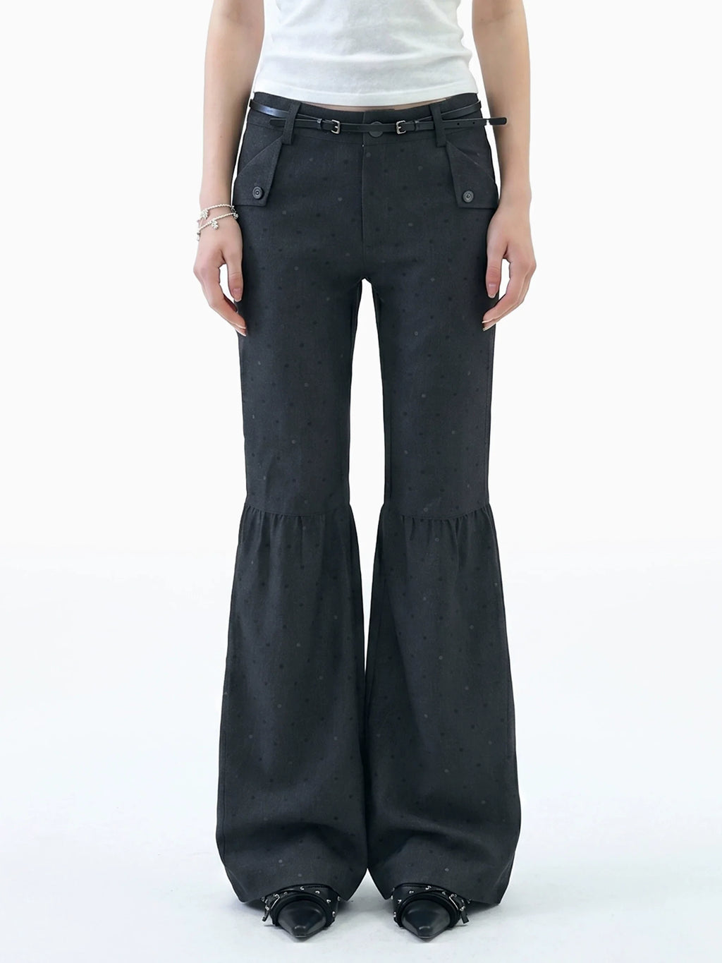 Midnight Fleur Flare Trousers