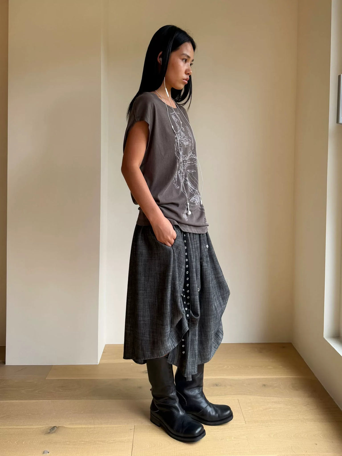 Deconstructed Harness Midi Skirt