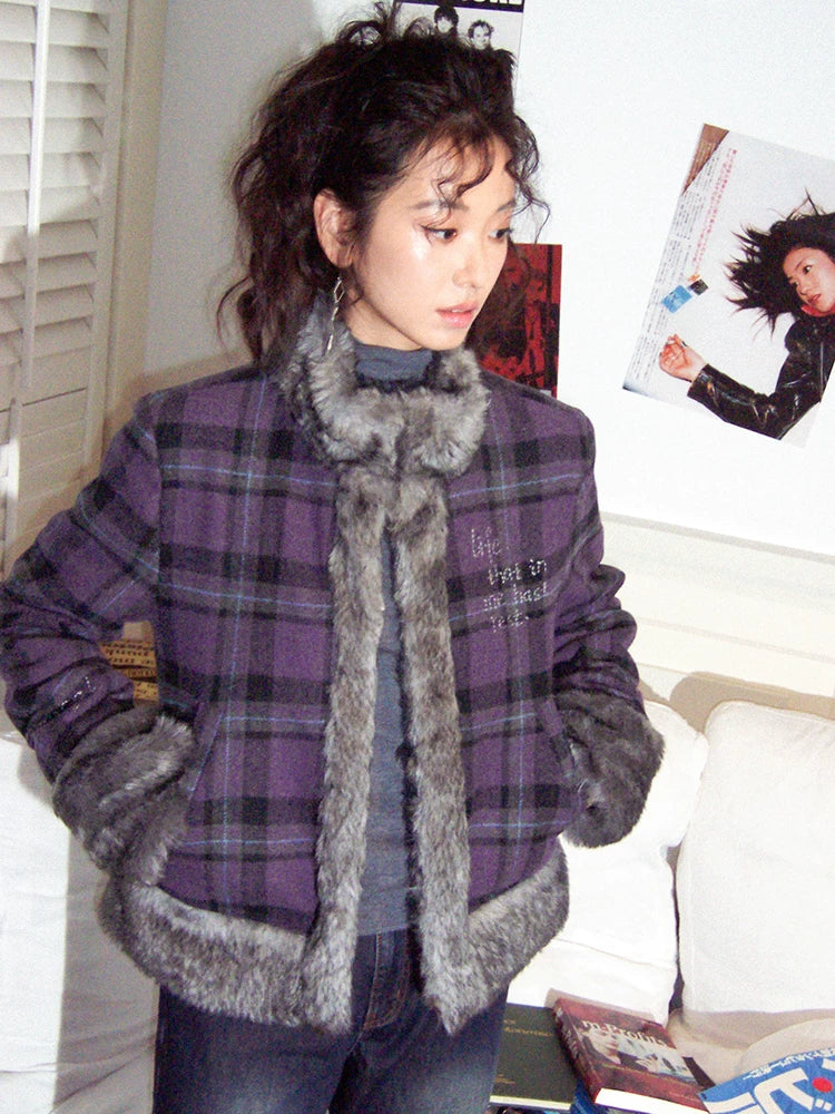 化学少女 | PURPLE PLAID WINTER JACKET【ID:TN00168】