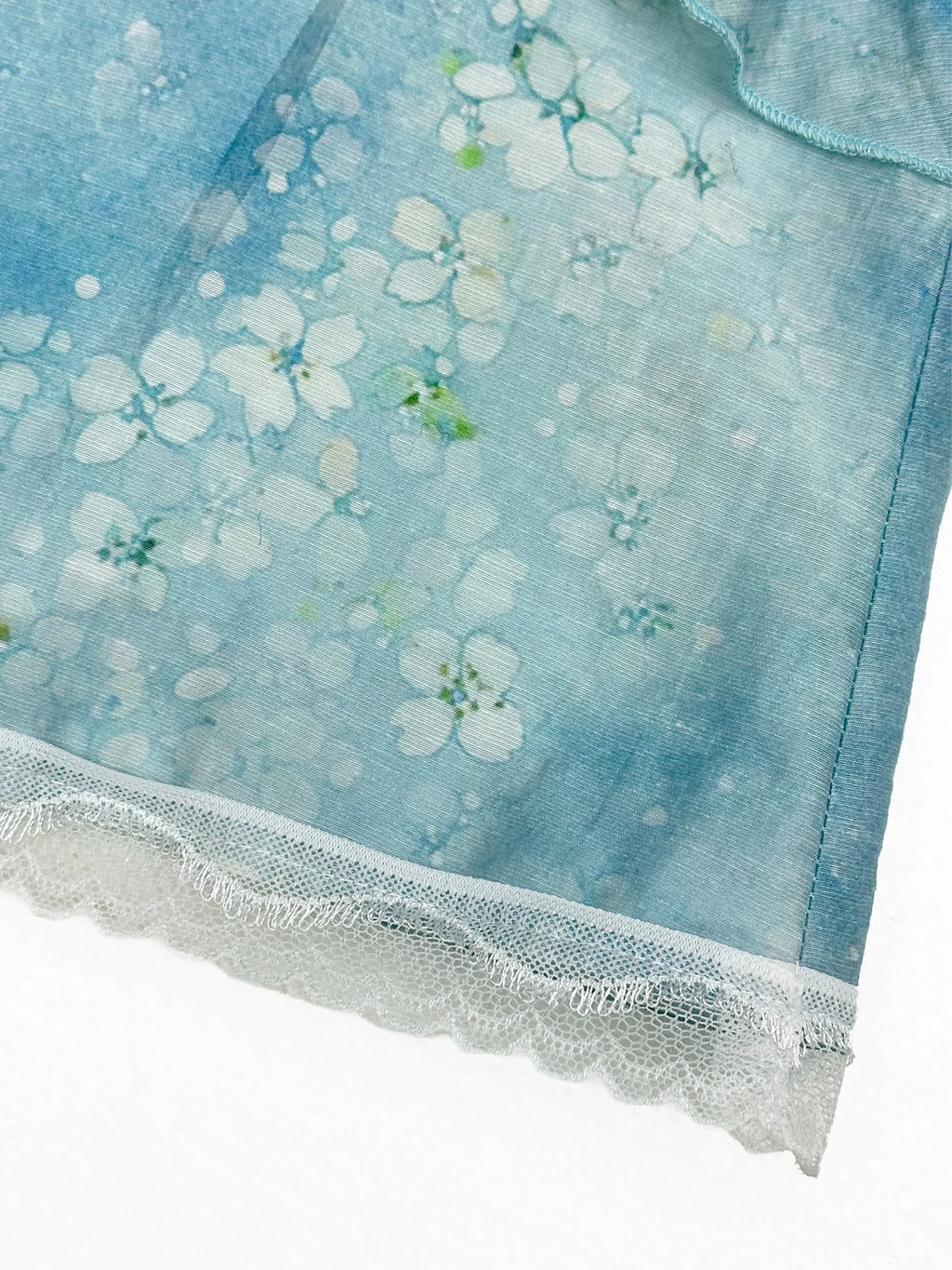 Watercolour Floral Ruffle Camisole In Baby Blue Or Ivory