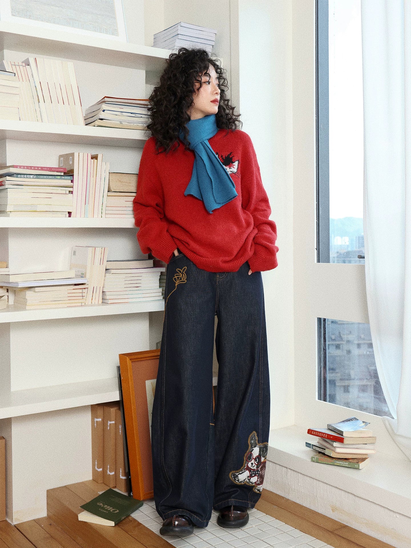 化学少女 | ELASTIC DENIM WIDE LEG PANTS【ID:TN00149】