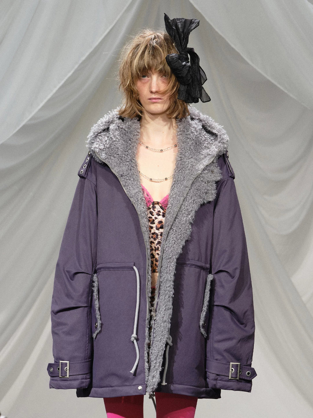 HOODED WOOL COTTON JACKET