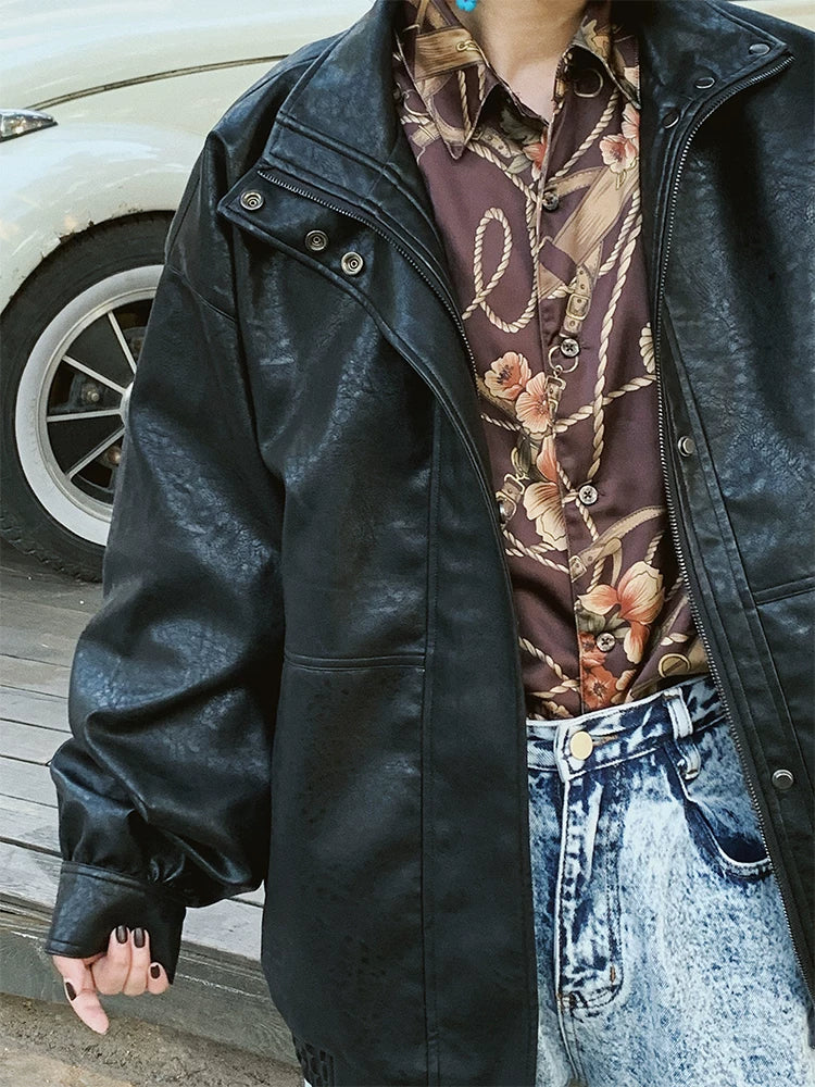化学少女 | RETRO BIKER JACKET WITH BOA【ID:TN00144】