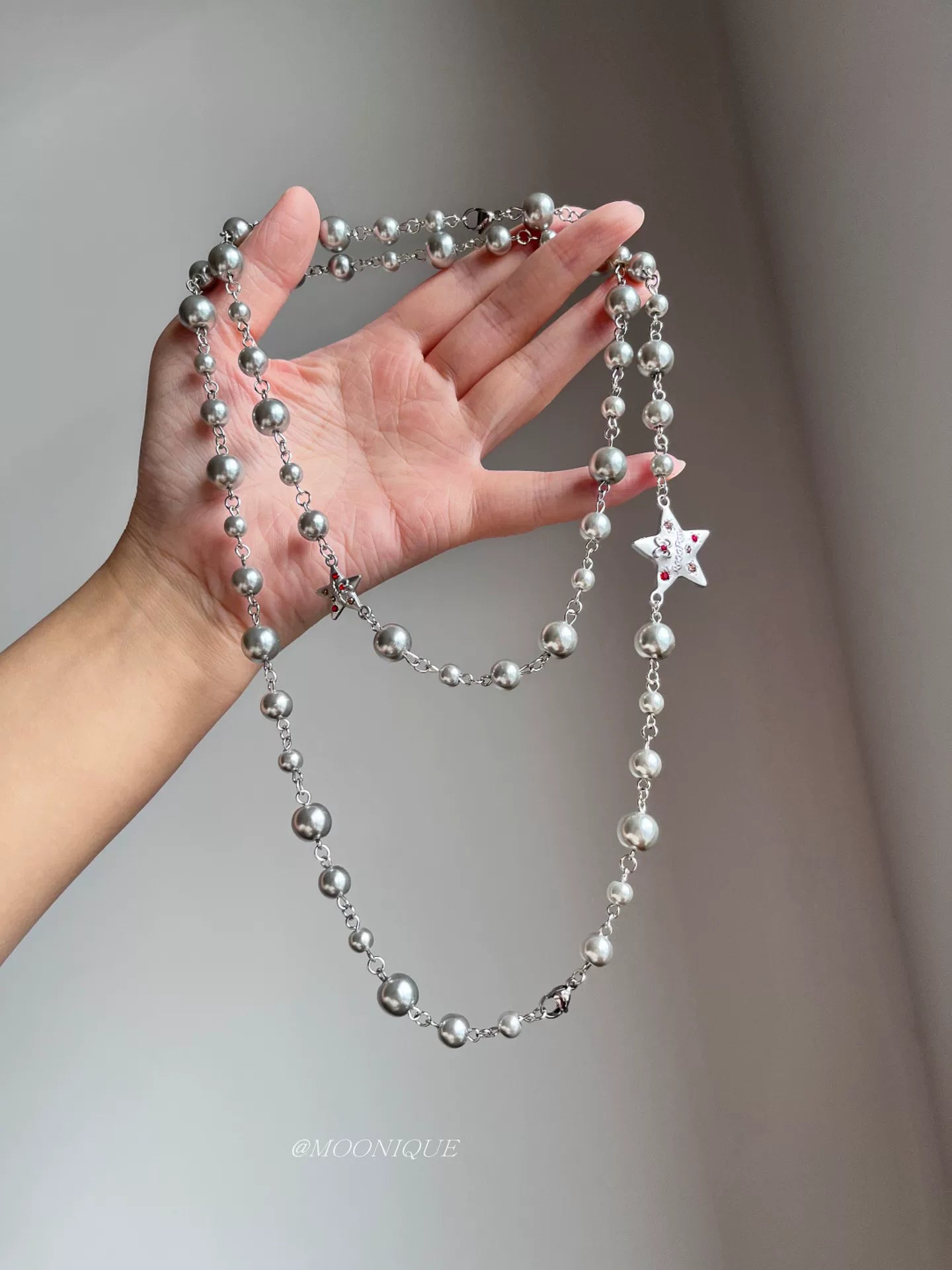 LAYERED PEARL STAR NECKLACE