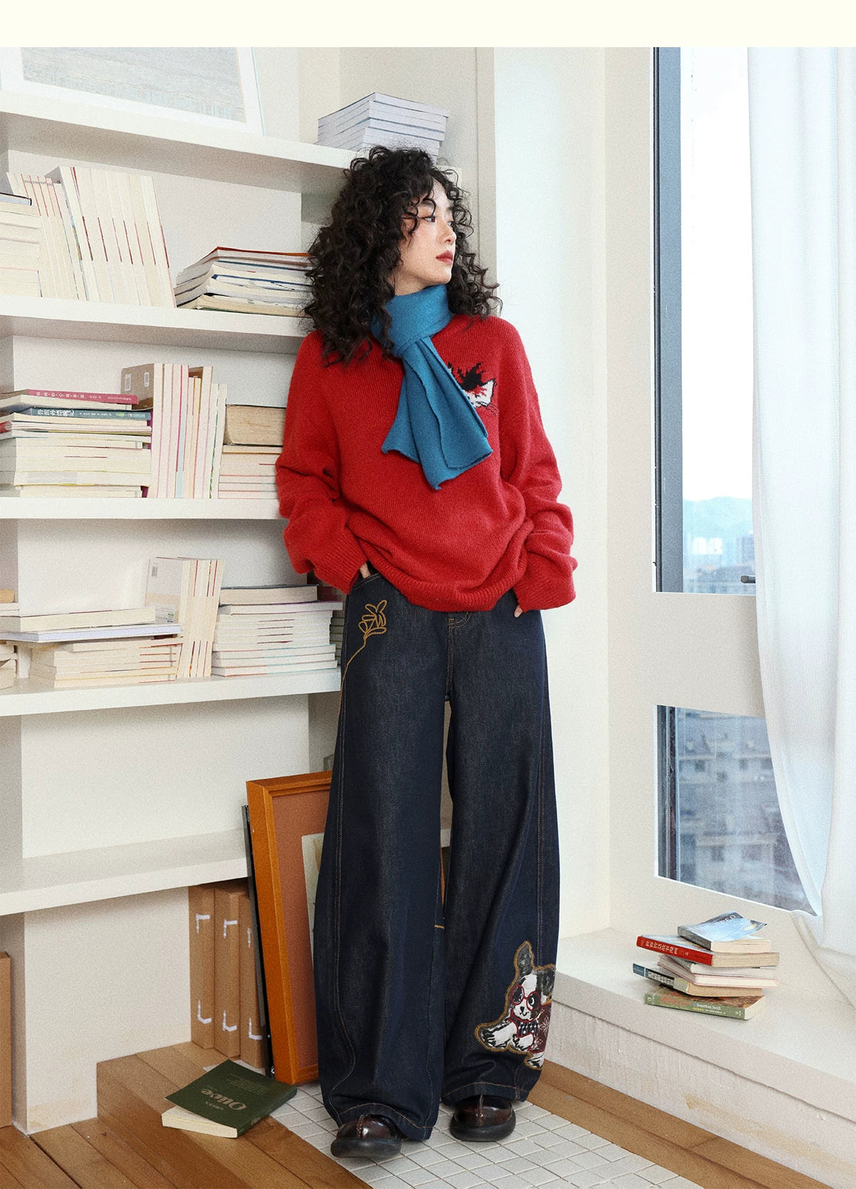 化学少女 | ELASTIC DENIM WIDE LEG PANTS【ID:TN00149】