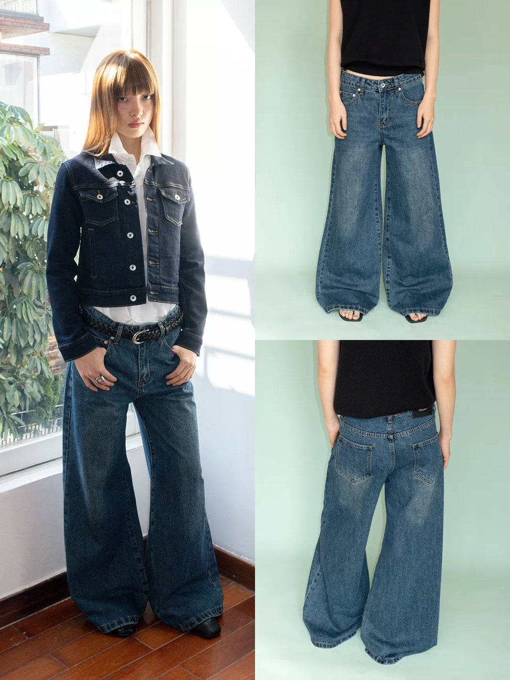 FUNKYFUN | FUNKY HIGH-WAIST WIDE-LEG JEANS【ID:TN00199】