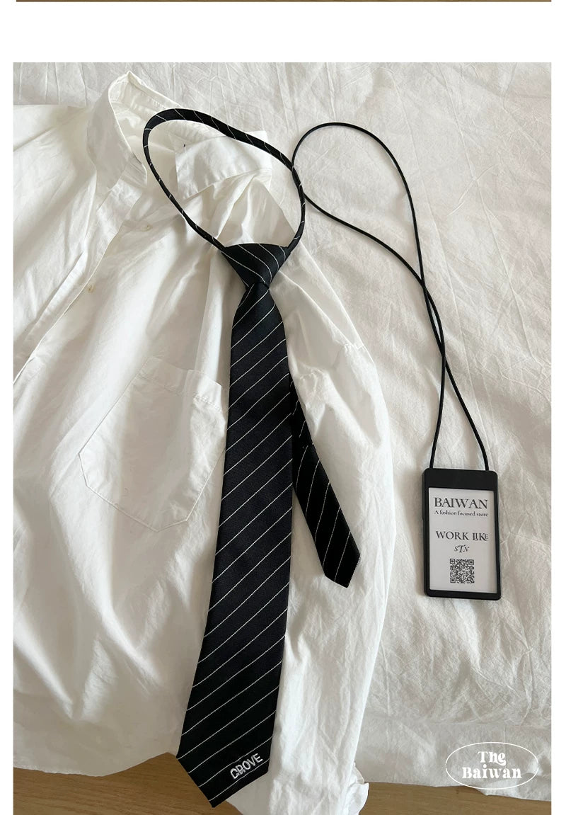 TRIA SELECT | KOREAN STYLE STRIPED TIE SHIRT【ID:TN00136】