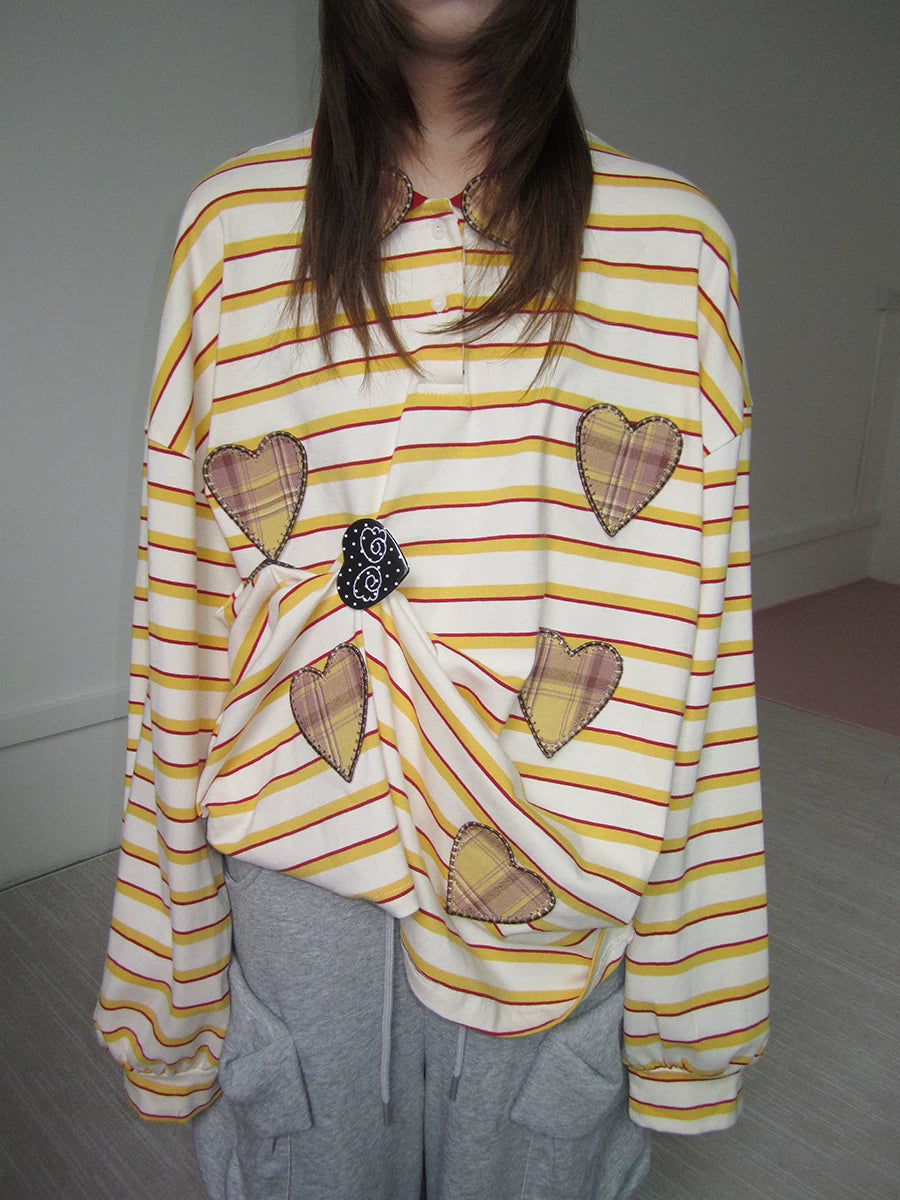 3months | 3D STRIPED DECORATIVE SWEATER【ID:TN00041】