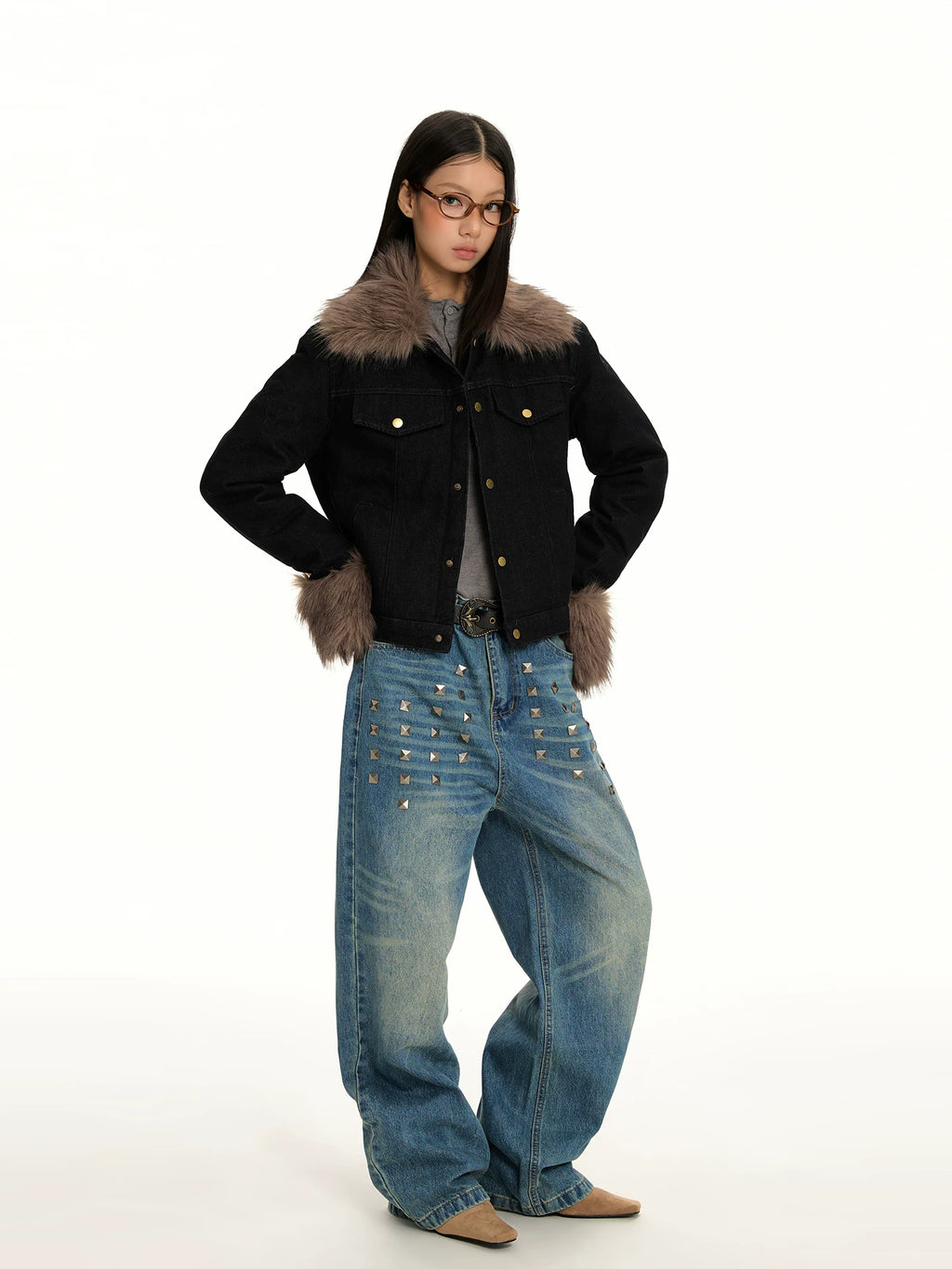 RETRO DENIM JACKET WITH COLLAR