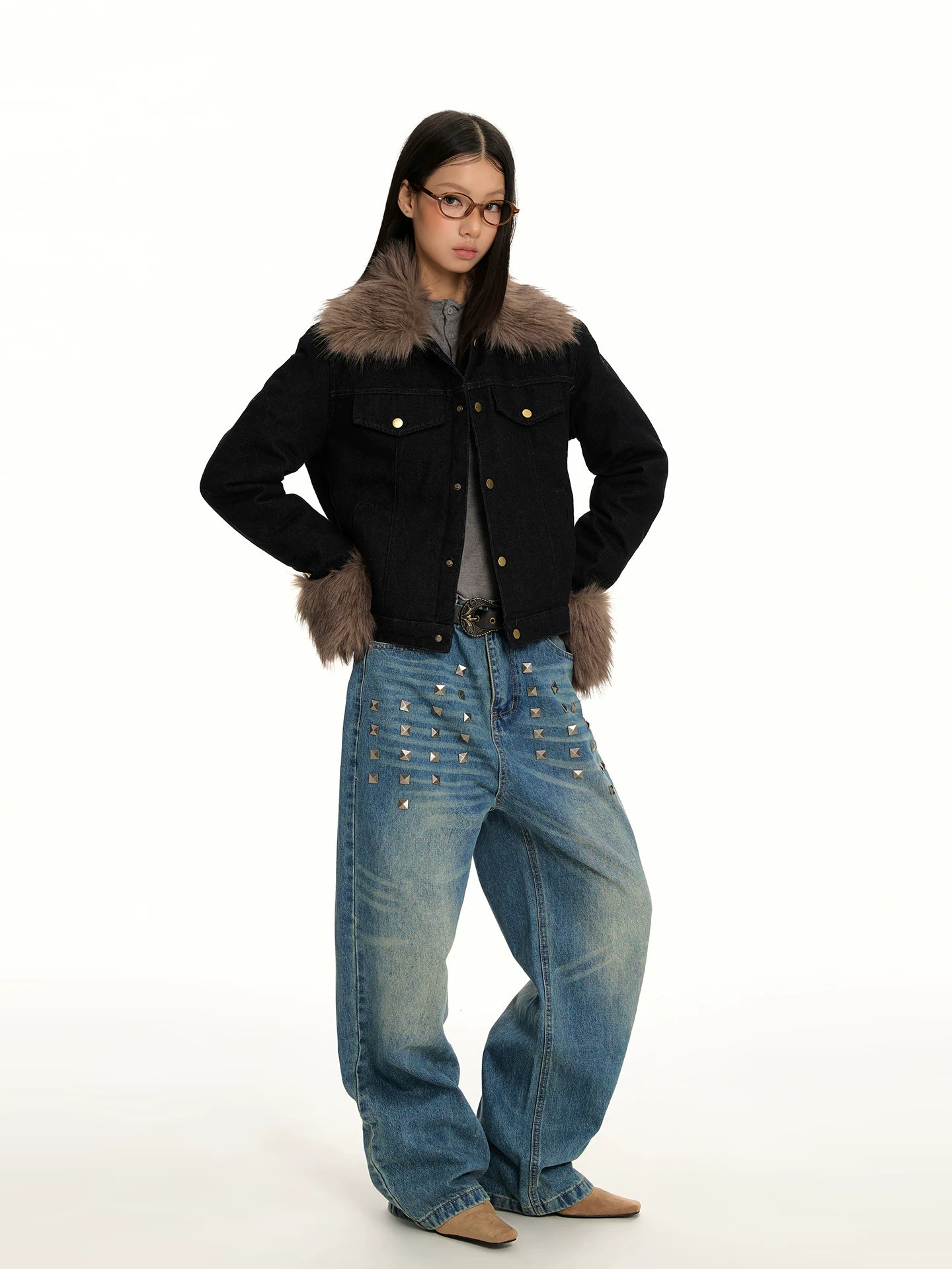 RETRO DENIM JACKET WITH COLLAR