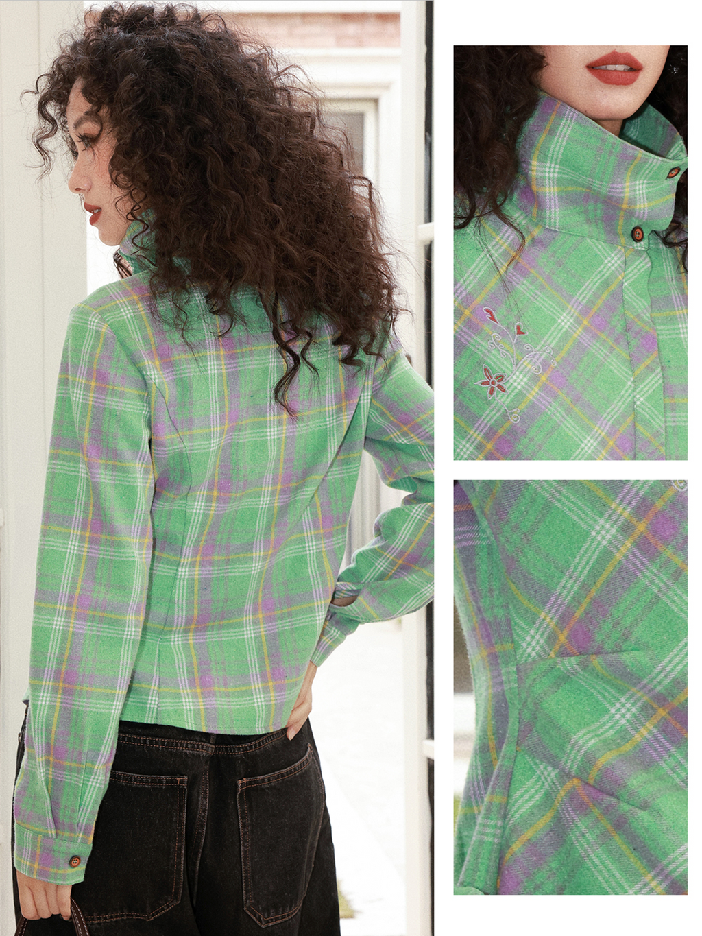 化学少女 | PLAID LONG SLEEVE SHIRT【ID:TN00161】