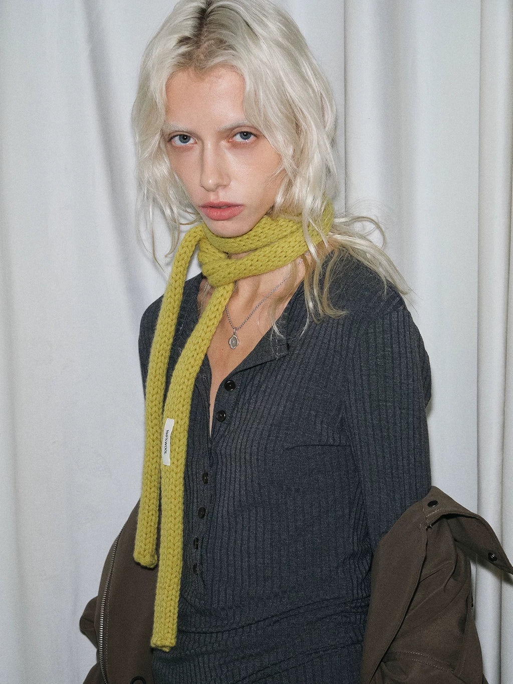 TRIA SELECT | WOOL SOLID COLOR NECK SCARF【ID:TN00137】