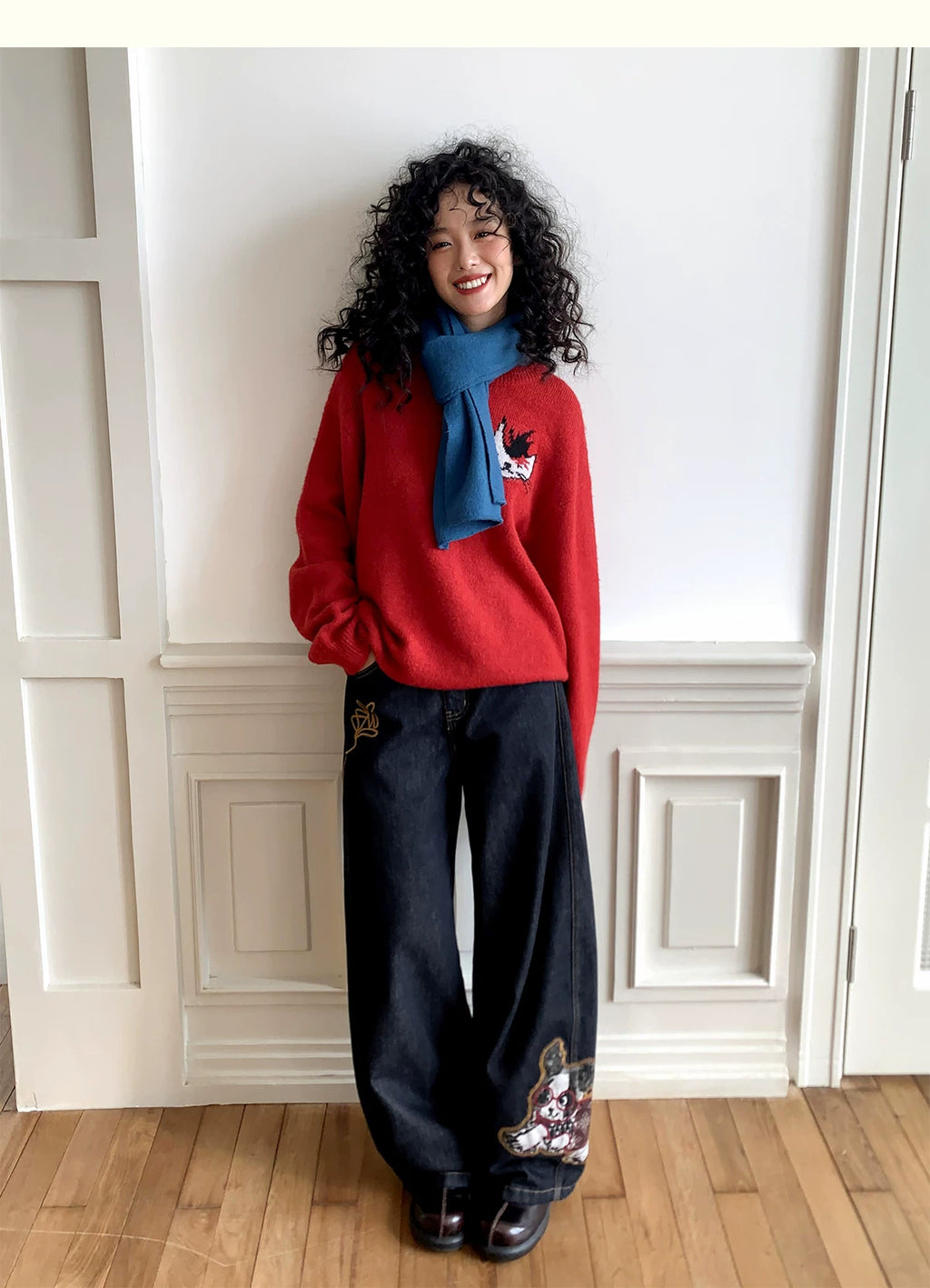 化学少女 | ELASTIC DENIM WIDE LEG PANTS【ID:TN00149】