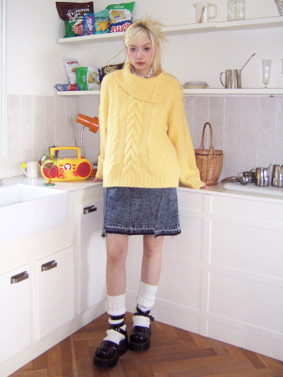 化学少女 | SLOUCHY WOOL MOHAIR SWEATER【ID:TN00147】