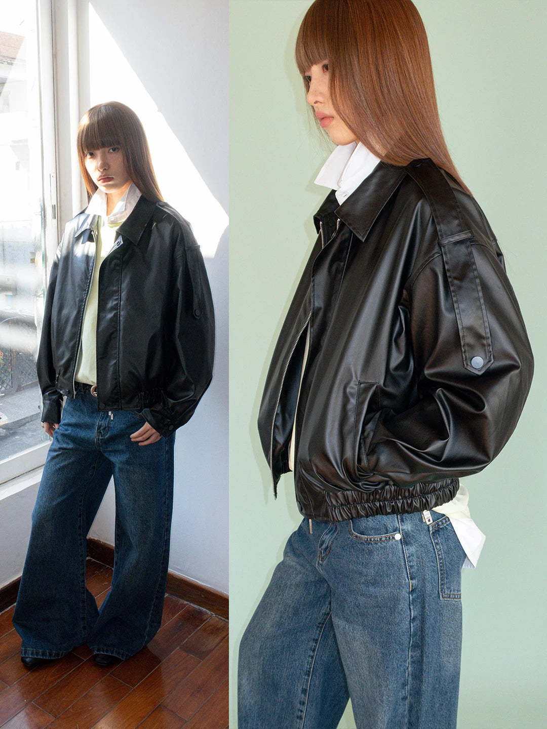 FUNKYFUN | RUBBERIZED MATTE LEATHER JACKET【ID:TN00175】