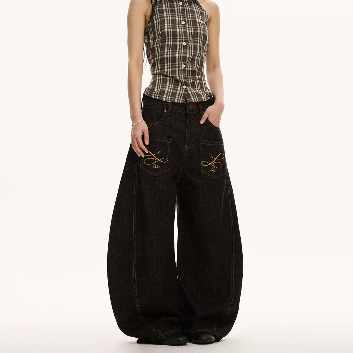 VINTAGE EMBROIDERED DENIM PANTS