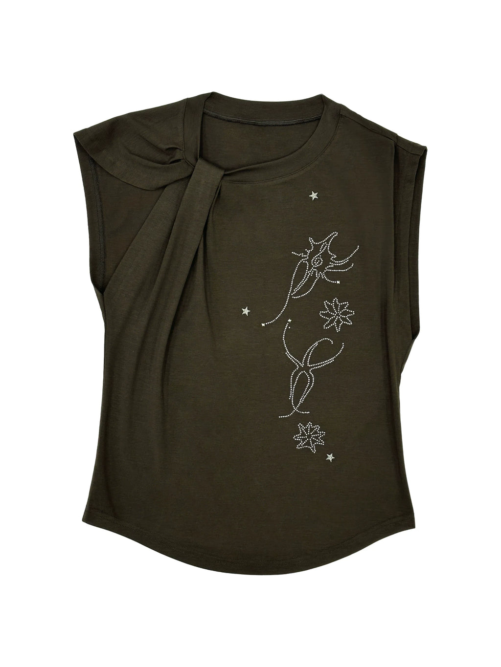 Celestial Rhinestone Shoulder-Knot Top