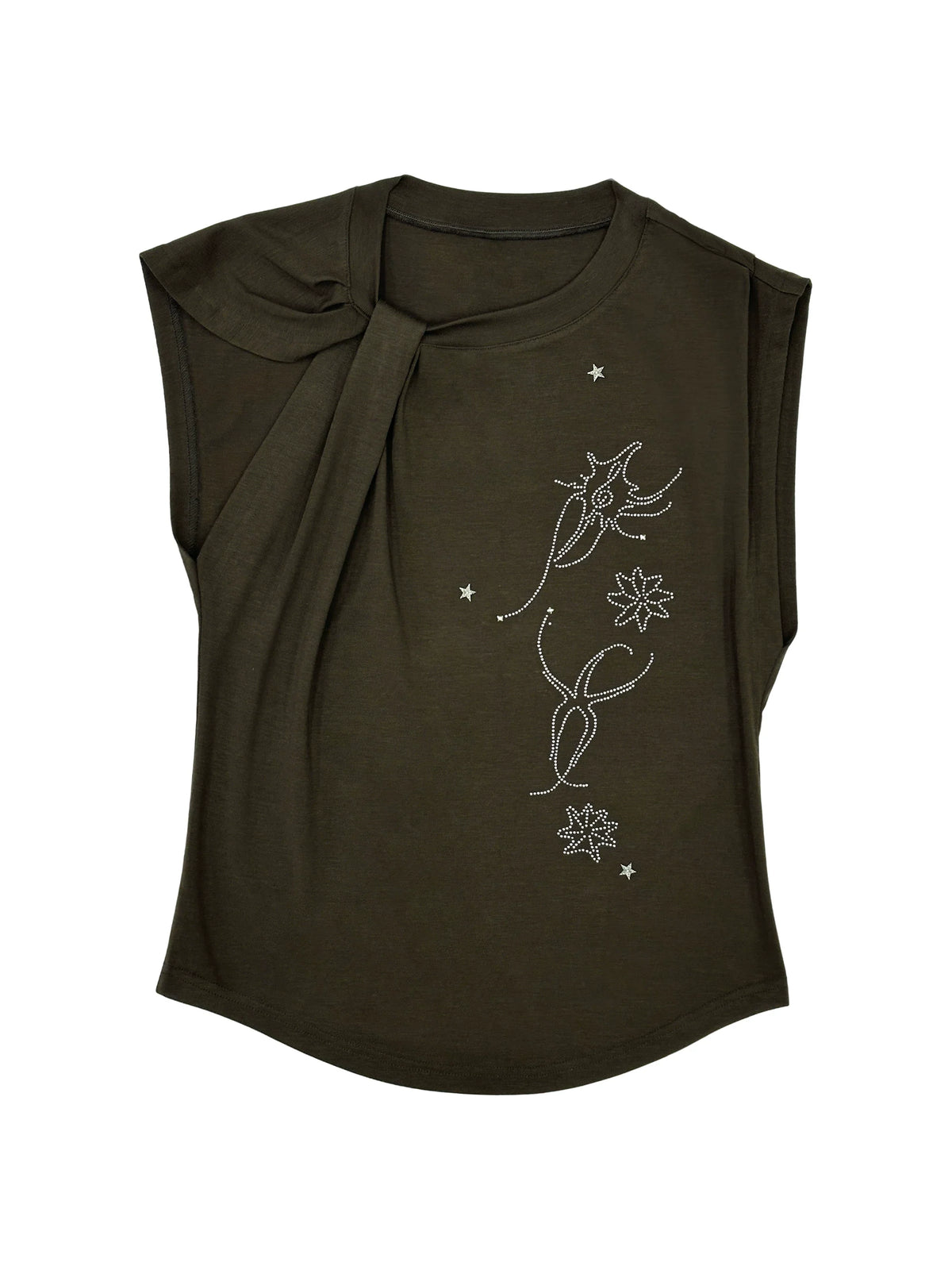 Celestial Rhinestone Shoulder-Knot Top