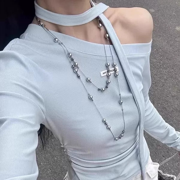 VINTAGE HEART PENDANT SWEATER CHAIN