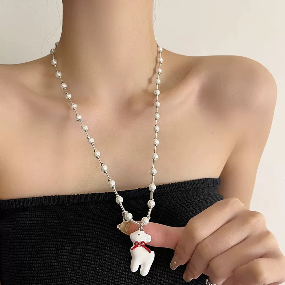 VINTAGE HEART PENDANT SWEATER CHAIN