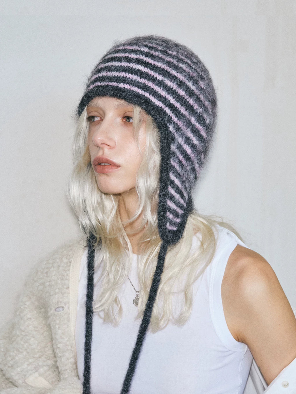 TRIA SELECT | KNITTED STRIPE EAR PROTECTION CAP【ID:TN00089】