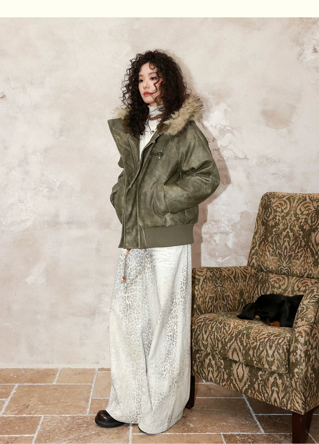 化学少女 | RETRO LEATHER DOWN PARKA【ID:TN00152】