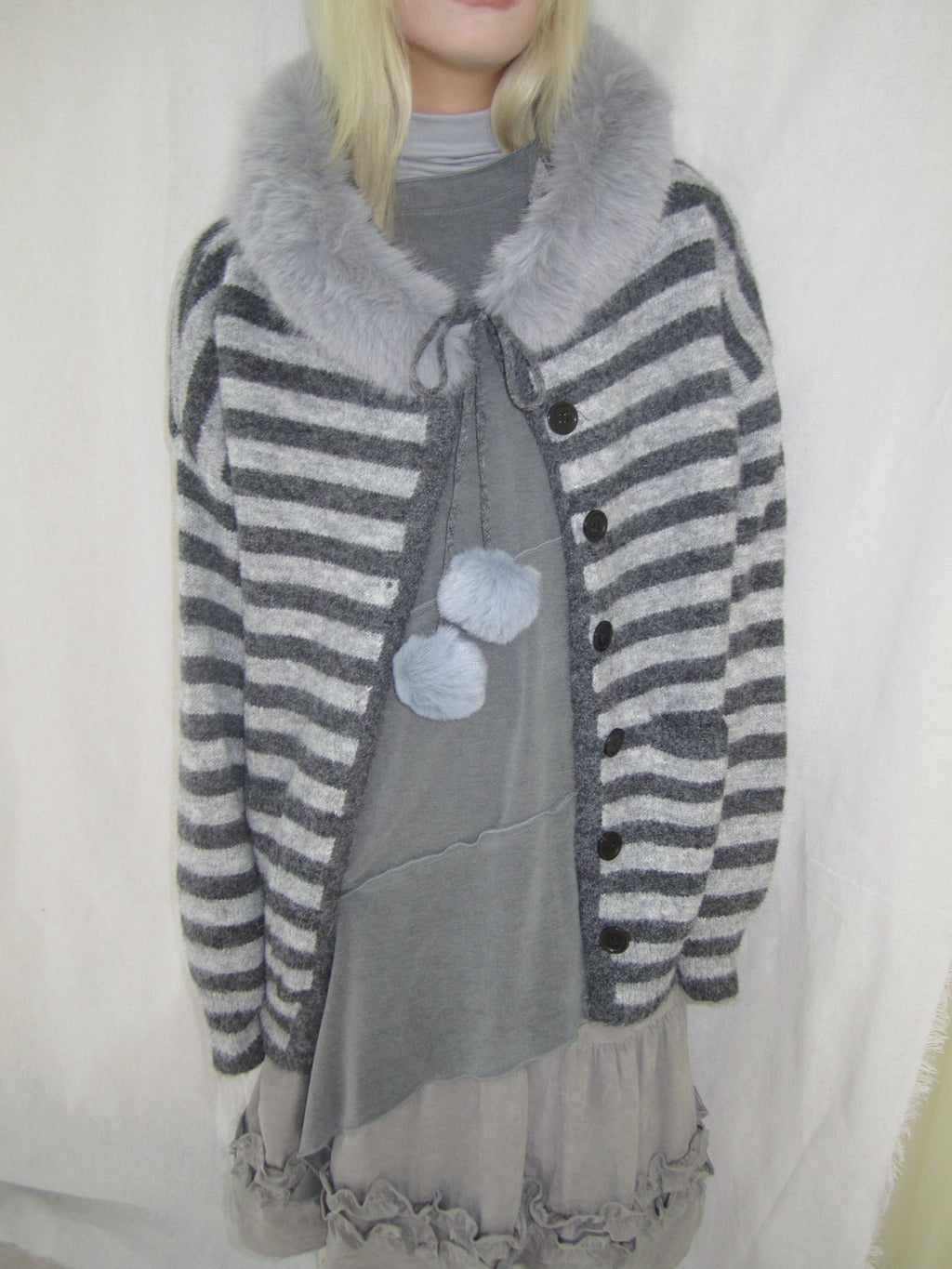 3months |  NICHE STRIPED CARDIGAN SWEATER【ID:TN00016】