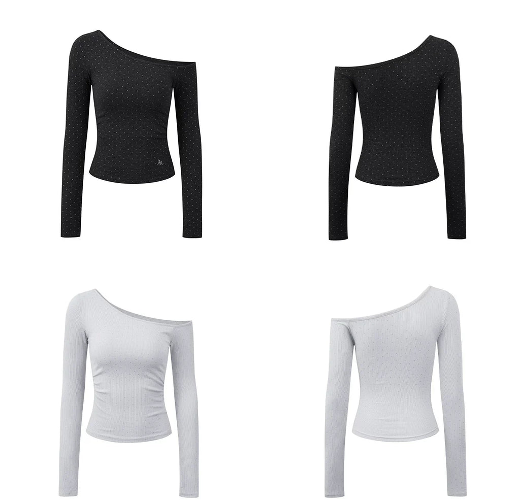 Off-Shoulder Ruched Long-Sleeve Top