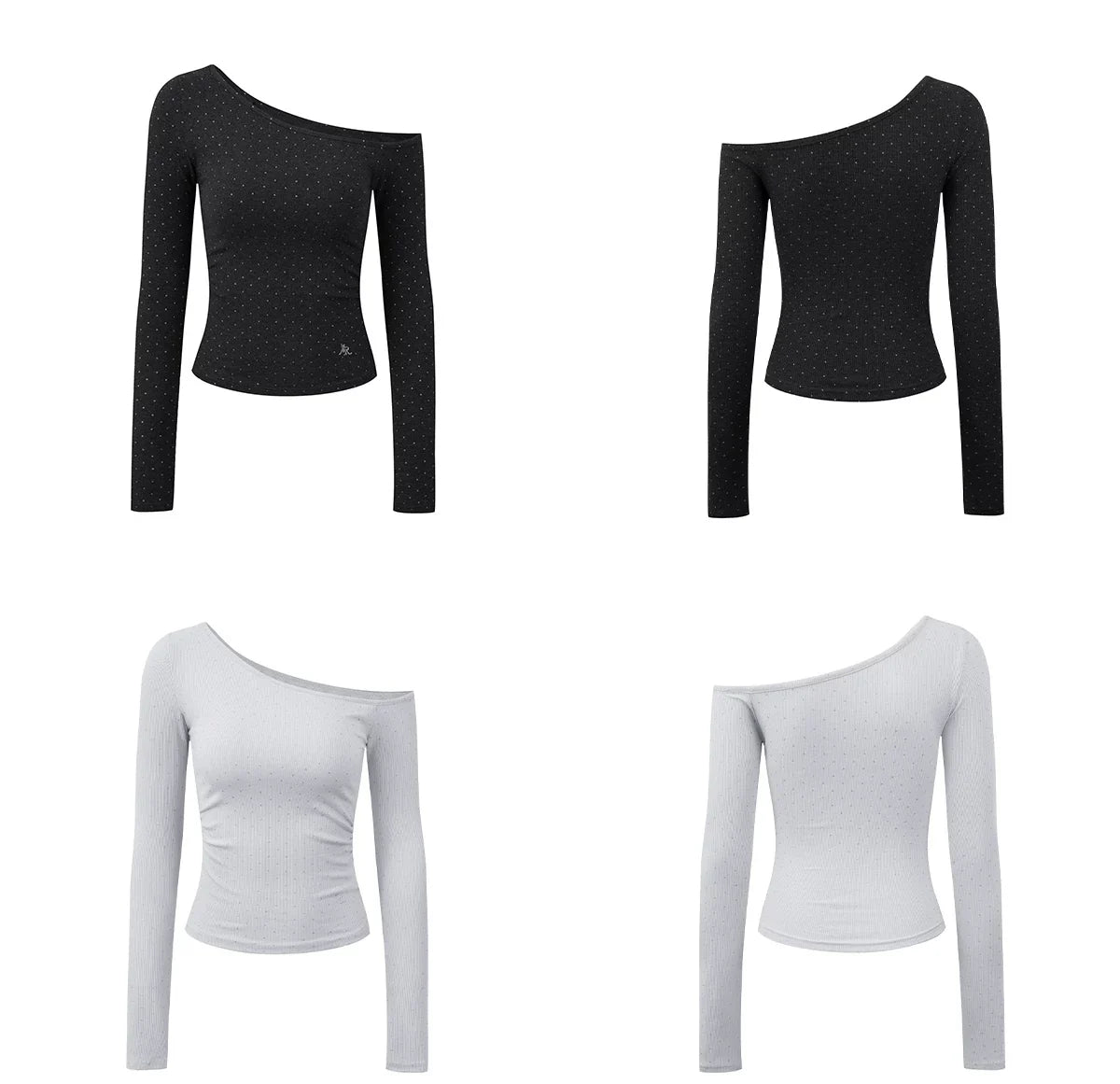 Off-Shoulder Ruched Long-Sleeve Top