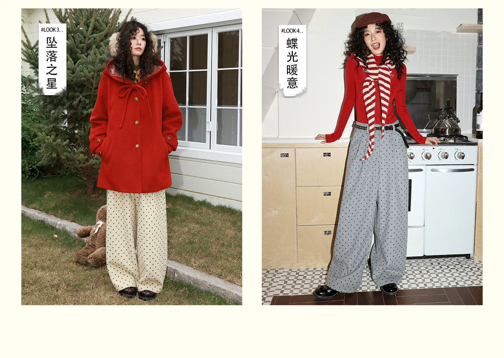 化学少女 | POLKA DOT CASUAL WOOL PANTS【ID:TN00155】