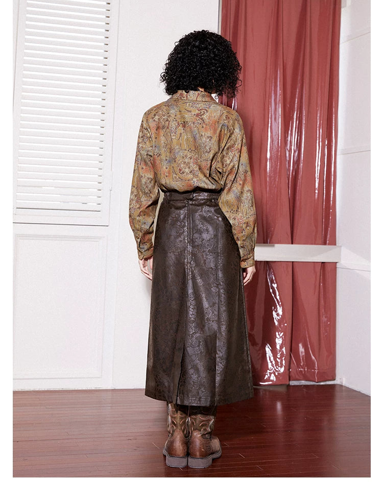 化学少女 | RETRO PRINTED A-LINE SKIRT【ID:TN00143】