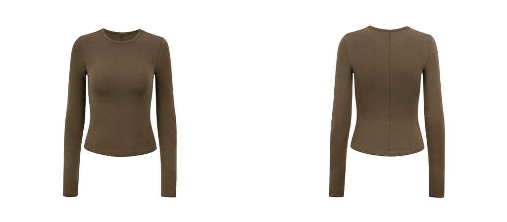 Sculpted Crew Neck Long Sleeve Top