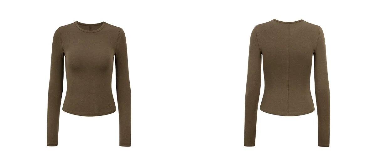 Sculpted Crew Neck Long Sleeve Top