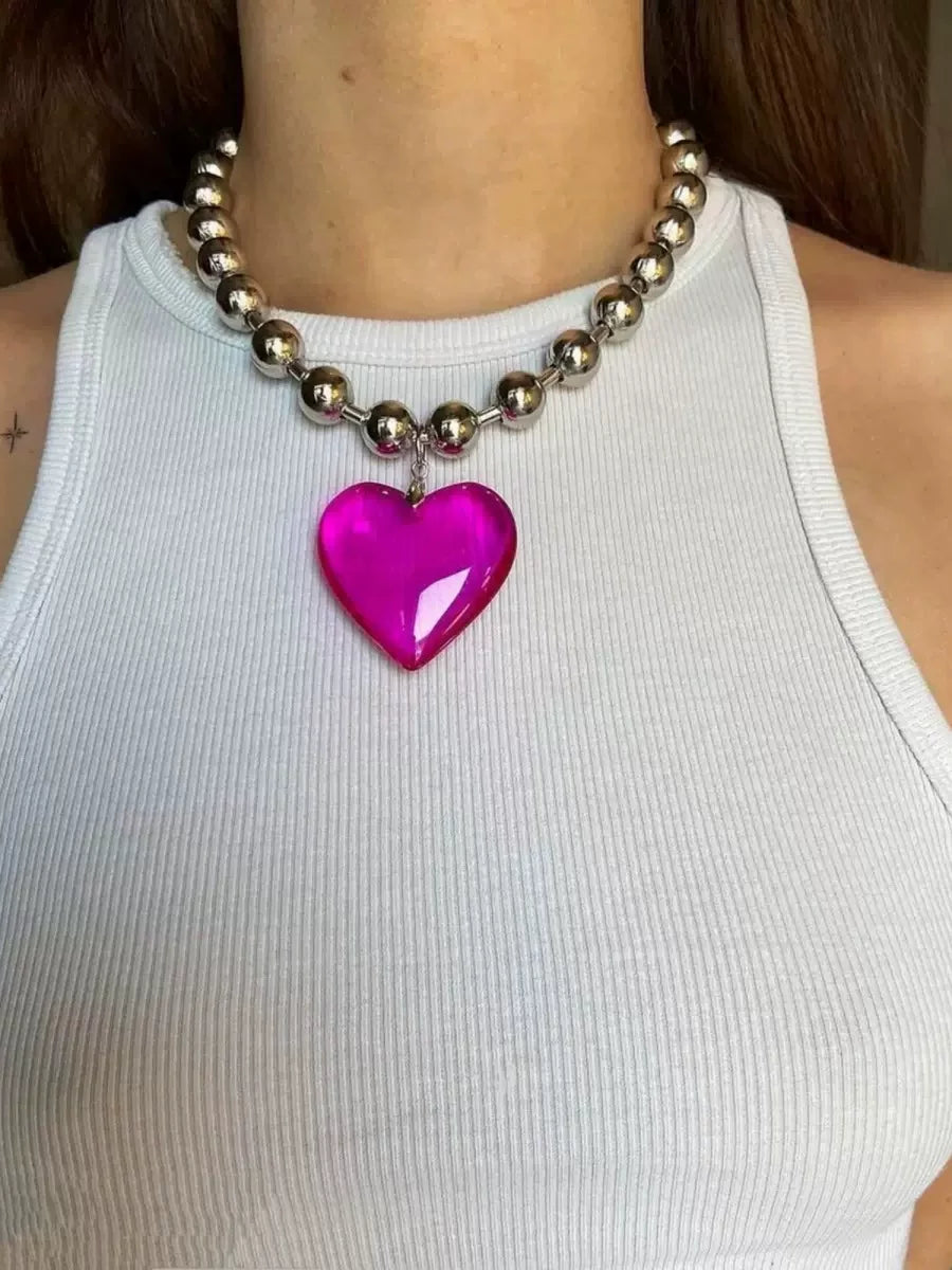 COLORFUL SUMMER HEART NECKLACE