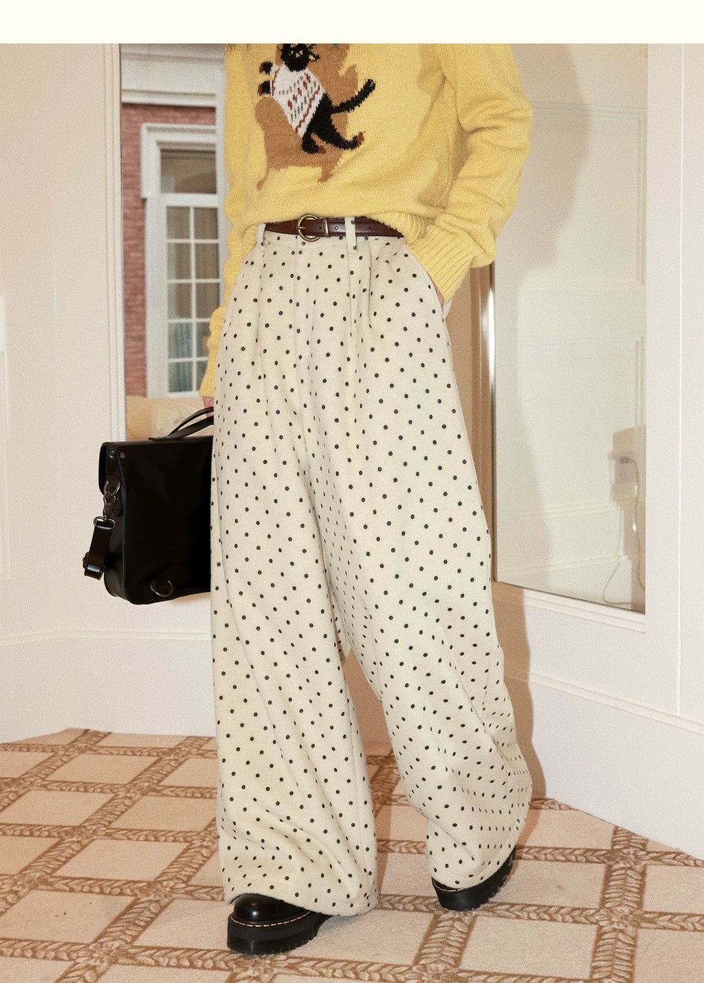 化学少女 | POLKA DOT CASUAL WOOL PANTS【ID:TN00155】