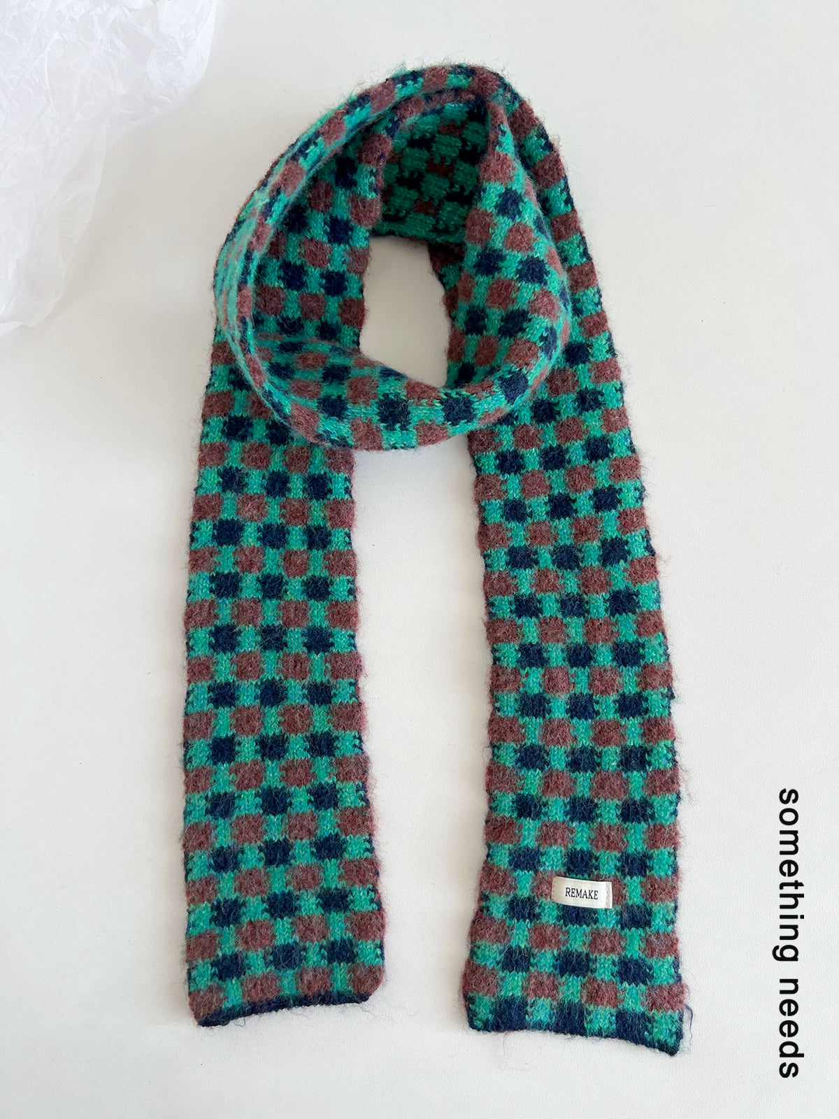 TRIA SELECT | PLAID COLOR BLOCK SCARF【ID:TN00080】