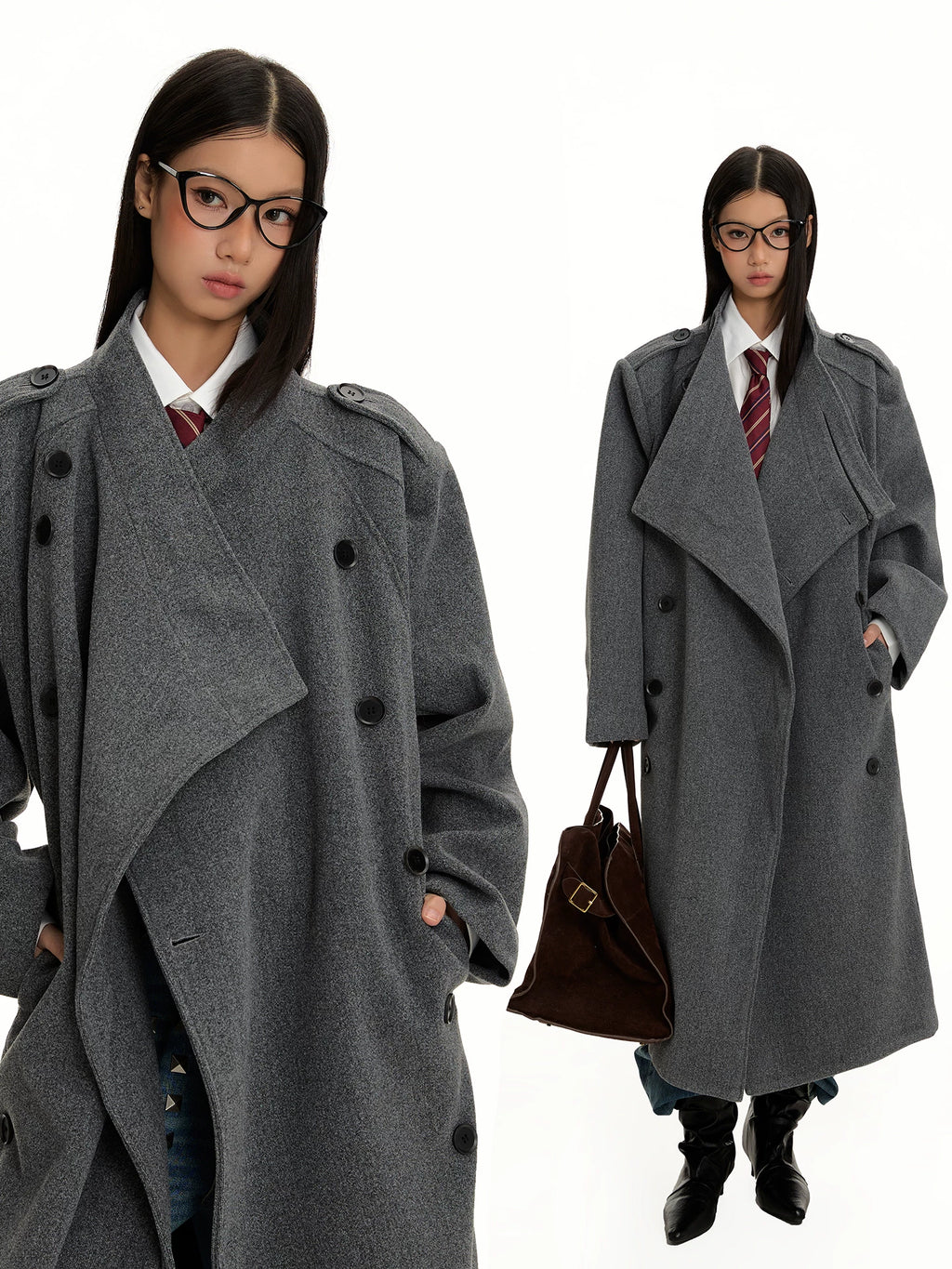 WOOL LONG COAT FOR CASUAL ELEGANCE