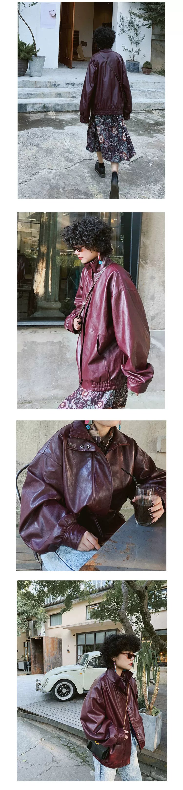 化学少女 | RETRO BIKER JACKET WITH BOA【ID:TN00144】