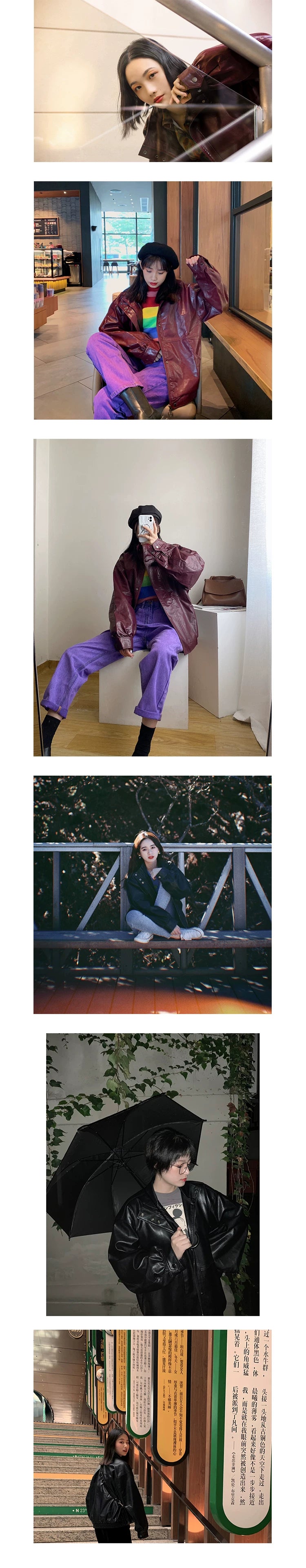 化学少女 | RETRO BIKER JACKET WITH BOA【ID:TN00144】