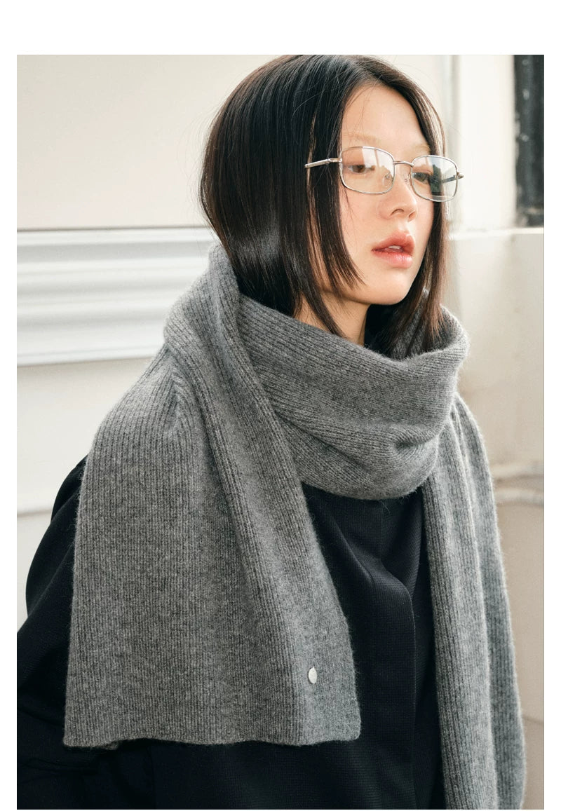 TRIA SELECT | CLASSIC KNITTED WOOL SCARF【ID:TN00129】