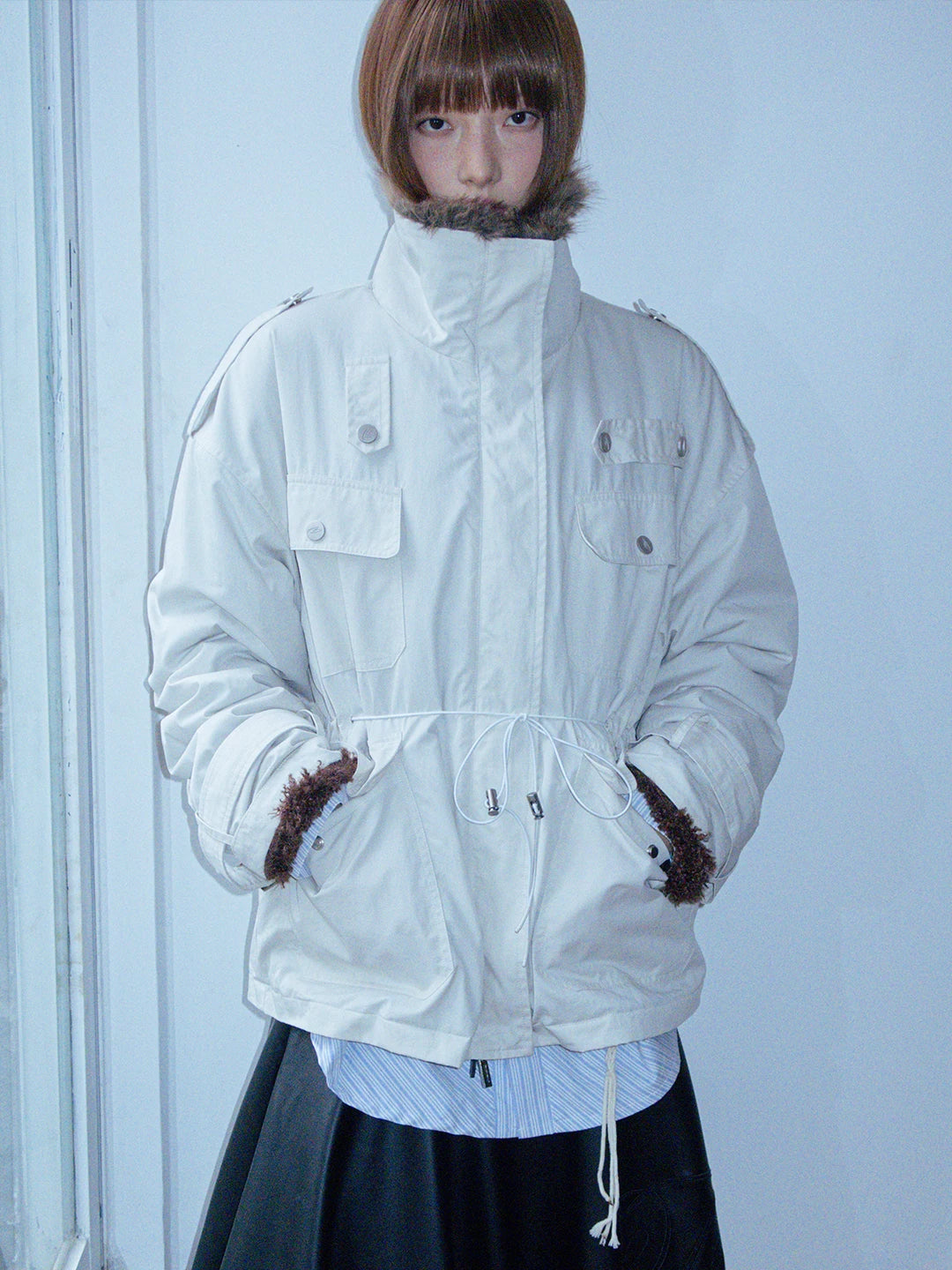 FUNKYFUN | FUNKY FUR-LINED MID-LENGTH PARKA【ID:TN00198】