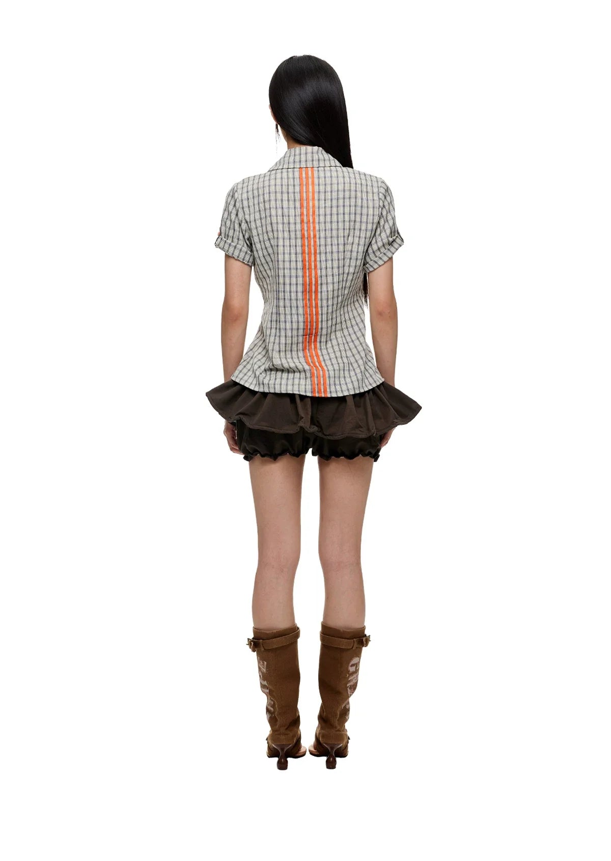 Asymmetric Check Tailored Shirt
