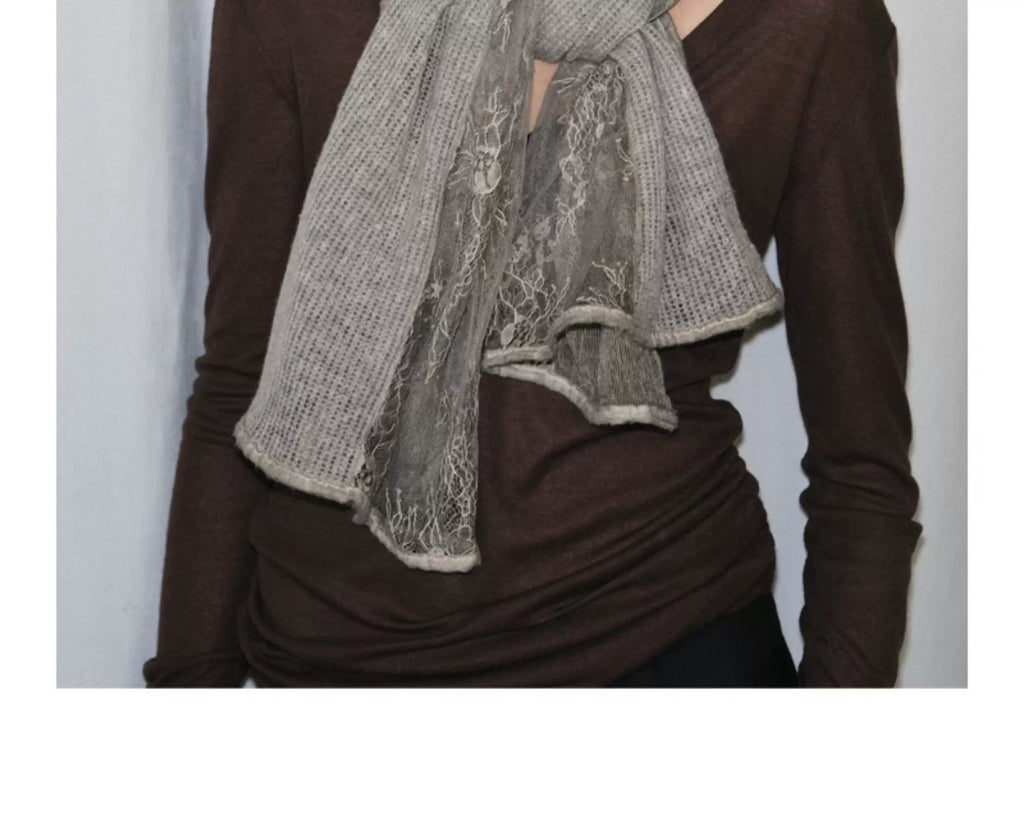 TRIA SELECT | FLORAL LACE SCARF SHAWL【ID:TN00131】