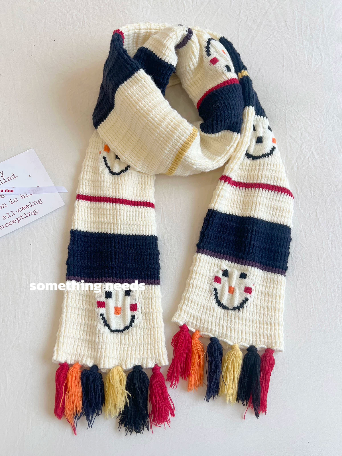 TRIA SELECT | WINTER SNOWMAN EMBROIDERED SCARF【ID:TN00079】