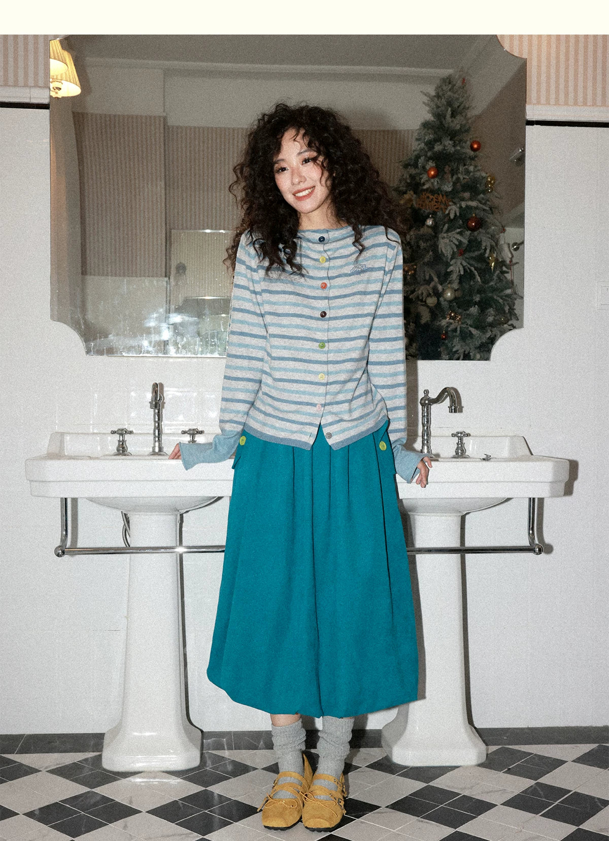 化学少女 | STRIPED CARDIGAN WITH SWEATER【ID:TN00154】
