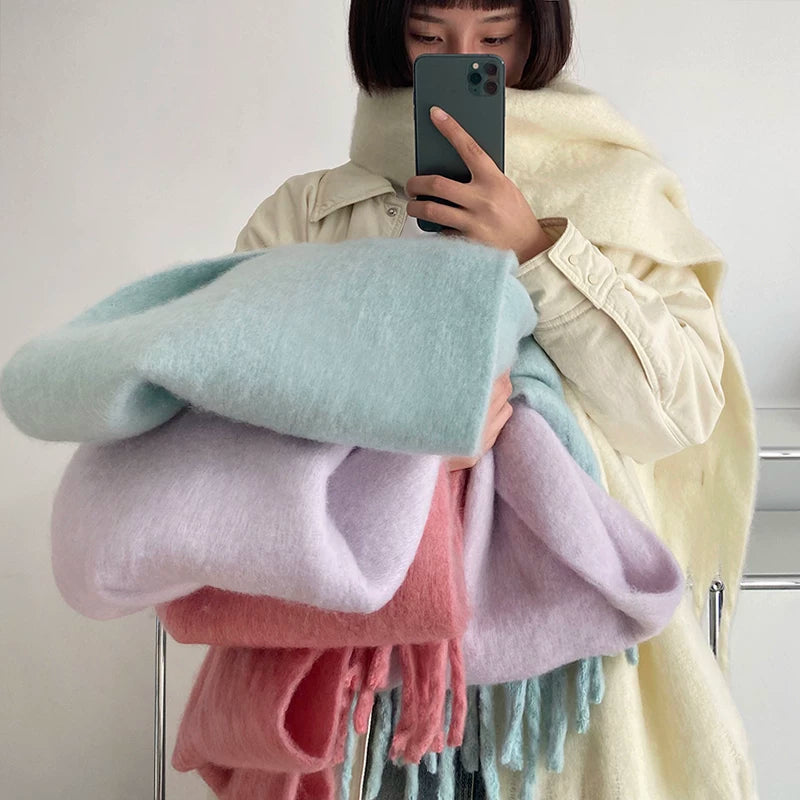 TRIA SELECT | PLUSH MACARON COLOR SCARF【ID:TN00133】