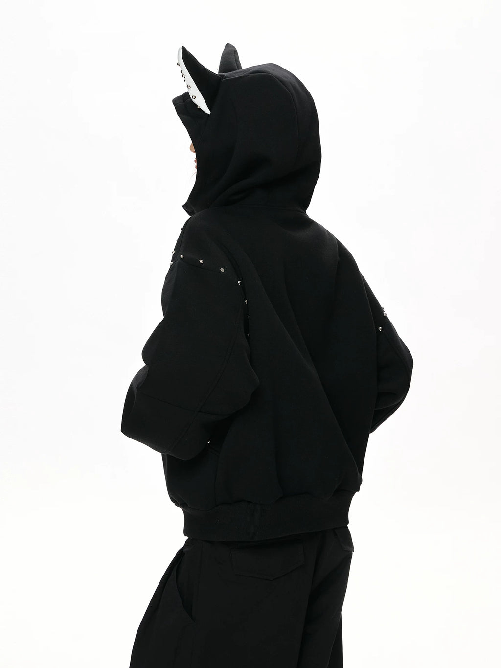 VATTY | RETRO RIVET HOODIE CARDIGAN【ID:TN00204】