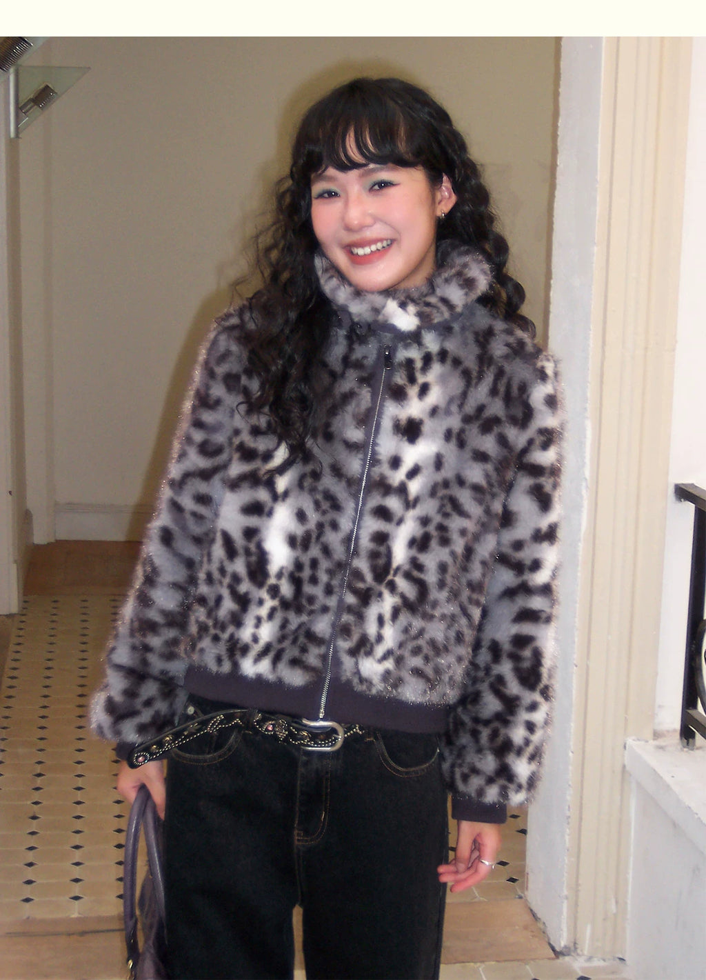 化学少女 | RETRO LEOPARD FUR JACKET【ID:TN00150】